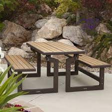 30 list list price $239.99 $ 239. Picnic Table Bench 2 In 1 Convertible Outdoor Seating Patio Table Park Garden Bench To Table Convertible Bench To Table Folding Picnic Table