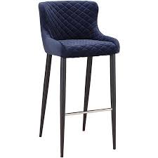 Moe S Etta 30 Tufted Bar Stool In Navy Blue And Black Walmart Com In 2020 Blue Bar Stools Bar Stools Moe S Home Collection