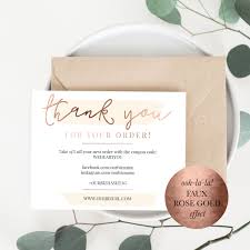 Gold Foil And Blush Branding Packaging Cards For Online Shop Owners And Etsy Sellers Business Thank You Cards Business Thank You Printable Thank You Cards