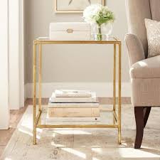 Home Decorators Collection Bella Square Gold Leaf Metal And Glass Accent Table 20 In W X 24 In H V1831 In 2020 Glass Accent Tables End Tables For Sale Accent Table