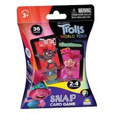 This unique deck of cards lets you play two family favourites, snaps and pairs using geography concepts by matching the country with the capital city, the border outline and the flag. Trolls World Tour Snap Card Game