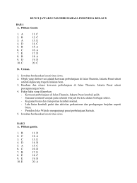Kunci Jawaban Mandiri Bahasa Indonesia Kelas X Docx