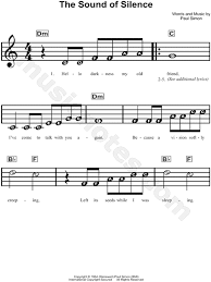 Simon Garfunkel The Sound Of Silence Sheet Music For Beginners In C Major Download Print Piano Sheet Music Beginners Saxophone Sheet Music Clarinet Sheet Music