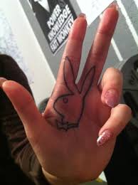 The most identifiable tattoo all playboys gang members and cliques use is the playboy bunny. Playboy Bunny Palm Tattoo By Zero1er On Deviantart