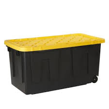 Storage plastic containers 18 gallon stackable tote box bins lids case of 8 gray. Heavy Duty Storage Containers Storage Organization The Home Depot