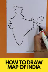 Learn How To Draw Map Of India Step By Step India Map Drawn Map Poster Drawing