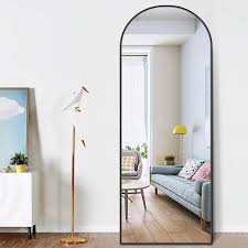 How to build a mirror frame. Pexfix 65 In X 22 In Modern Arched Shape Framed Black Standing Mirror Full Length Floor Mirror Us Lj163ps011 Bk The Home Depot