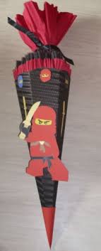 Schultute Zuchertute Ninja Rot 2 Ninjago Handarbeit Schultute Schultute Basteln Schultute Selber Basteln
