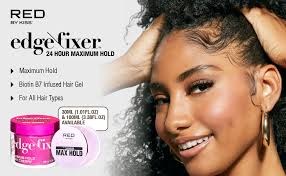 Amazon.com : Red by Kiss Edge Fixer 24 Hour Maximum Hold Edge Wax No  Flaking Biotin B7 Infused Hair Gel 1.01 fl.oz : Beauty & Personal Care