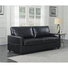 See more ideas about leather sleeper sofa, sofa, sleeper sofa. Pemberly Row Newton Black Queen Faux Leather Sleeper Sofa Walmart Com Walmart Com