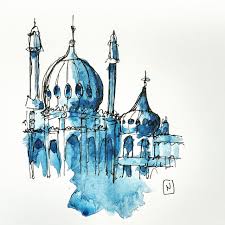 This property is ideal for large groups as it can sleep up to 32 all in single and double beds spread across. Brighton Pavilion Watercolor