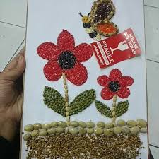 Gambar kolase bunga matahari, kolase bunga matahari dari kertas origami, contoh gambar mozaik dari biji bijian, gambar kolase bunga sumber gambar : Kolase Bunga Mawar Dari Beras Warna Shopee Indonesia