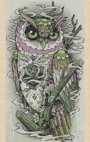 Owl Cross Stitch Chart Colourful Owl 2 Pop Art No 392