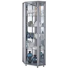 White gloss kitchen display cabinet. Furniturefactor Lorenz High Gloss White Display Cabinet 2 Glass Door P9rxls02 Amazon Co Uk Kitchen Home Vitrine Eckvitrine Glasregal