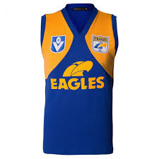 Inspired by dozens of conversations with die hard footy fans. West Coast Eagles Mens Wool Sleeveless Jumper