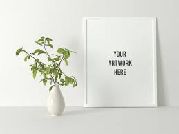 White Minimal Poster Frame Mockup With Plant Posteres Para Quadros Poster Pequenissimos Poster Minimalista