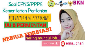 Menindaklanjuti proses pengadaan calon pegawai negeri sipil (cpns) kementerian pertanian formasi tahun 2019 dan hasil penetapan nomor identitas pegawai (nip). Soal Skb Cpns Kementerian Pertanian Uu Dan Permentan Yang Sering Muncul Semua Formasi Youtube