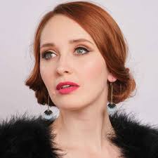 Art Deco Inspired Vintage Blue Dangle Drop Earrings