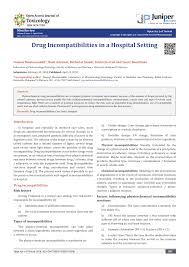 Pdf Drug Incompatibilities In A Hospital Setting