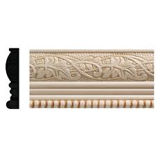 Newel posts, railings, stair treads, and spindles in different styles. Ornamental Mouldings 1825 1 2 In X 2 1 4 In X 96 In White Hardwood Embossed Ivy Bead Trim Chair Rail Moulding 1825 8ftwhw The Home Depot