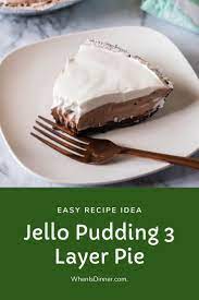 Jello Pudding 3 Layer Pie Recipe Snack Recipes Dessert Recipes Easy Chocolate Recipes