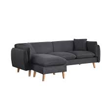 Get the best deals and free shipping today! Brayden Dark Gray Fabric Sectional Sofa Chaise Ottoman And 2 Pillows 89640
