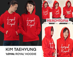 Bts Taehyung V Not Loyal Royal Idol Style Outfit Red Hoodie Etsy Hoodie Design Sweatshirt Shirt Red Hoodie