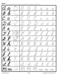 free cursive uppercase and lowercase letter tracing