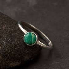Amazonite Ring Simple Silver Stone Ring Green Gemstone Ring Sterling Silver Ring Modern Silver Jew Green Gemstone Ring Amazonite Ring Modern Silver Jewelry