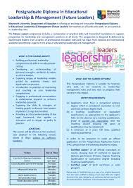 Rationale, goals and objectives of the programm. Education Department On Twitter Closing Date For Applications For Our Postgraduate Diploma In Educational Leadership Management Future Leaders Programme 2018 19 Is 8th May 2018 Apply Now Using Pac Code Mh40g All