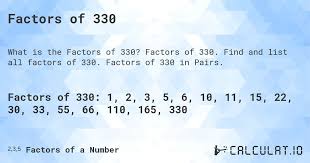 Factors Of 330: Prime Factorization, Methods, And Example