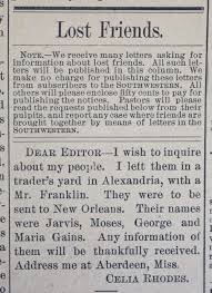 Feb 26, 2017 · exclusive: History Of Slavery Newspaper Ads Used To Find Family After Emancipation