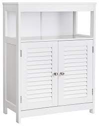 White wood free standing bathroom storage cabinet unit. Bathroom Storage Floor Cabinet 2 Door Freestanding Bathroom Floor Cabinet White Beach Style Bathroom Cabinets By Ameziel Inc Houzz