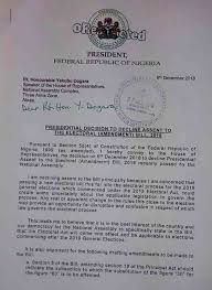 An electoral amendment act proposes possible improvements to nigeria's elections but president buhari has not signed the act. Again Buhari Rejects Electoral Act Amendment Bill Channels Television