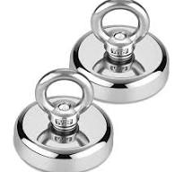 Fishing Magnets 2 Pack, 500lbs Pulling Force Super Strong Round Neodymium  Rare Earth Magnet with Countersunk Hole Eyebolt for Magnetic Fishing,  River, ...