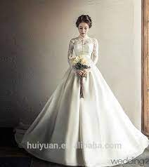 Modest Long Sleeves Bridal Lace Bateau Neck Muslim Wedding Dress Buy Modes Long Sleeve Ball Gown Wedding Dress Wedding Dress Styles Long Sleeve Wedding Gowns
