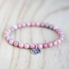 Rhodonite Bracelet Infused With Reiki Energy Grounding Balance Emotions Forgiveness Heart Ch Crystal Healing Bracelets Pink Gemstone Bracelet Pink Bracelet
