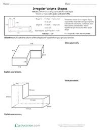 Irregular Volume Shapes Worksheet Education Com Math Lesson Plans Studying Math Math Workbook
