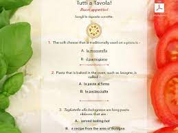 Italy trivia questions and answers, the country that introduced pizza: Italian Food Quiz Teaching Resources