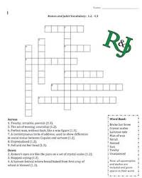 Romeo And Juliet Vocab Crossword 1 2 1 3 Teaching Shakespeare Vocab Romeo And Juliet