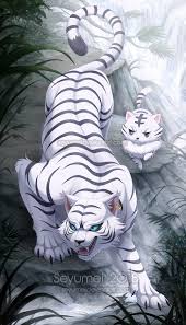 Com Kohaku The White Tiger By Seyumei Anime Kawaii Anime Tiger Art