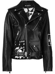Misbhv Warszawa Printed Biker Jacket Modesens Jackets Leather Jacket Biker Jacket