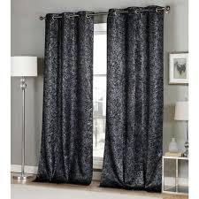 Black And Silver Blackout Curtains Duck River Maddie 84 In L X 38 In W Polyester Blackout Curtain Panel In Black 2 Pack Cool Curtains Blackout Curtains Curtains