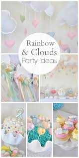 Birthday Party Ideas For 4 Year Old Daughter Rainbow Clouds Craft Birthday Rainbow Clouds Birthday Party Catch My Party Rainbow Birthday Party Cloud Party Birthday Parties