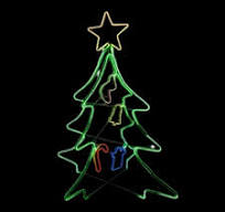 3D Neon Christmas Tree Rope Light Motif - PREORDER