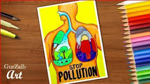 stop pollution poster chart drawing project for school