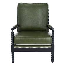 Vintage green leather chair | jayson home. Annabelle Leather Armchair Forest Green Safavieh Target