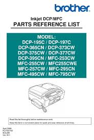 Get the answers and technical support you are looking for. Brother Dcp 197c Parts Reference List Pdf Download Manualslib