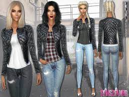 163 Casual Outfit With Leather Jacket The Sims 4 Catalog Leather Jacket Outfits Casual Outfits Outfits
