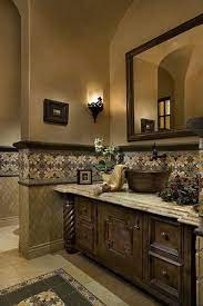 In the master bath, the trend is for people to want sheer indulgence and timeless beauty. Amazing Tile Tuscan Bathroom Decor Tuscan Bathroom Tuscan House